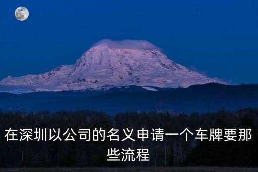在深圳以公司的名義申請一個車牌要那些流程