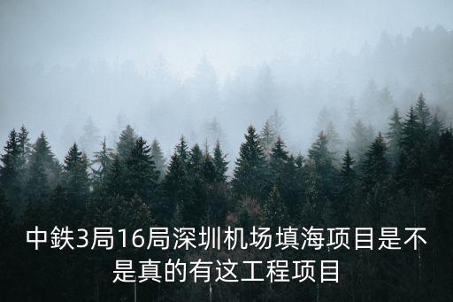 中鉄3局16局深圳機場填海項目是不是真的有這工程項目
