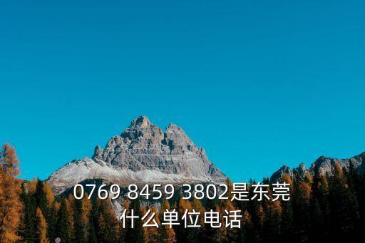 0769 8459 3802是東莞什么單位電話