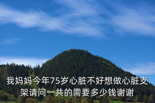 我媽媽今年75歲心臟不好想做心臟支架請(qǐng)問一共的需要多少錢謝謝