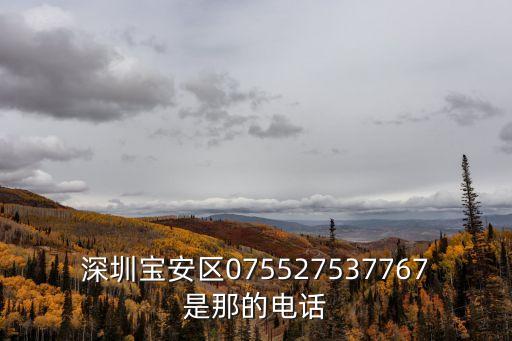 深圳寶安區075527537767是那的電話