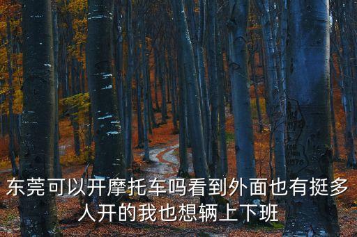東莞可以開摩托車嗎看到外面也有挺多人開的我也想輛上下班