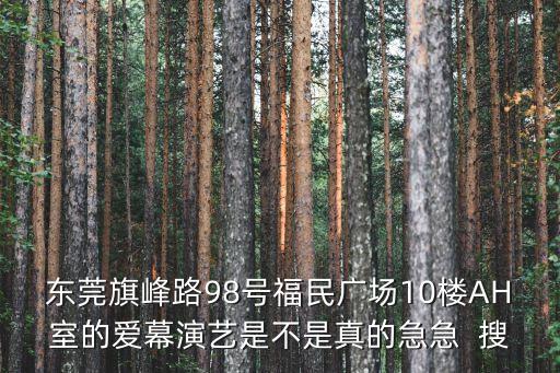 東莞旗峰路98號福民廣場10樓AH室的愛幕演藝是不是真的急急  搜