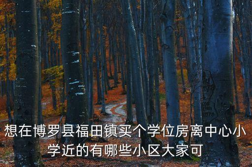 想在博羅縣福田鎮(zhèn)買個學(xué)位房離中心小學(xué)近的有哪些小區(qū)大家可