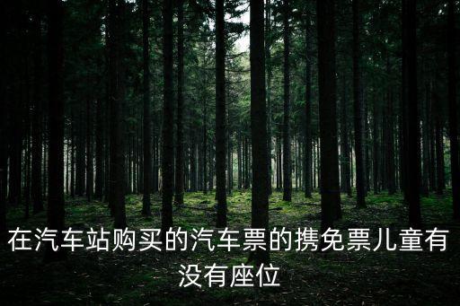 在汽車站購買的汽車票的攜免票兒童有沒有座位