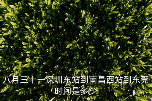 八月三十一深圳東站到南昌西站到東莞時(shí)間是多少