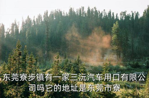 東莞市寮步老許家食品商行，東莞寮步鎮(zhèn)有一家三沅汽車用口有限公司嗎它的地址是東莞市寮