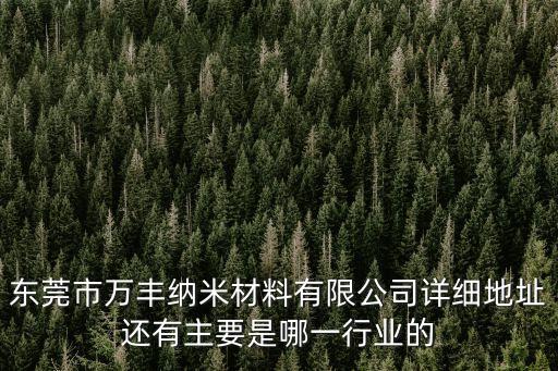 東莞市萬(wàn)豐納米材料有限公司詳細(xì)地址還有主要是哪一行業(yè)的
