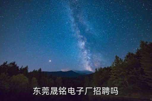 東莞晟銘電子廠招聘嗎