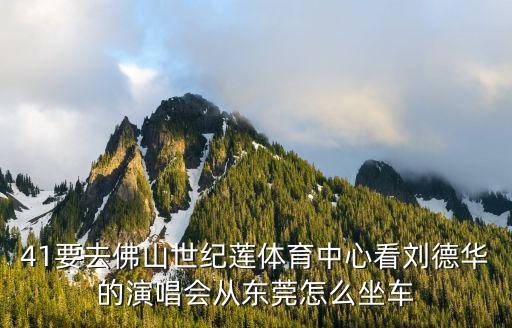 41要去佛山世紀(jì)蓮體育中心看劉德華的演唱會從東莞怎么坐車