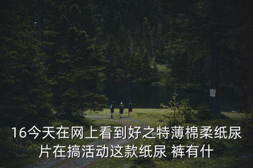 16今天在網上看到好之特薄棉柔紙尿片在搞活動這款紙尿 褲有什