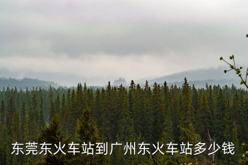 東莞東火車站到廣州東火車站多少錢
