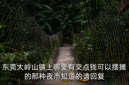 東莞大嶺山鎮上哪里有交點錢可以擺攤的那種夜市知道的請回復