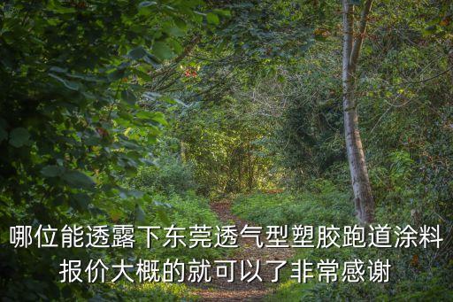 東莞市鵬凌達，哪位能透露下東莞透氣型塑膠跑道涂料報價大概的就可以了非常感謝