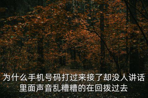 廣東東莞打電話接了沒人說話，有人給我打電話接的時候卻沒人出聲這是怎么回事啊