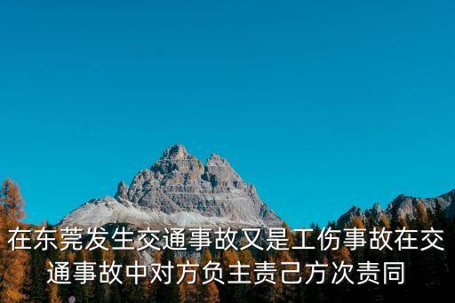 東莞車禍后續怎么處理，請教東莞交通事故處罰規則