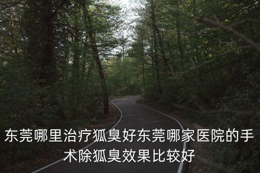 東莞哪里治療狐臭好東莞哪家醫院的手術除狐臭效果比較好