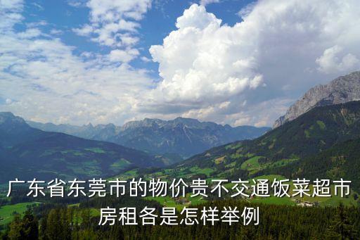 廣東省東莞市的物價貴不交通飯菜超市房租各是怎樣舉例