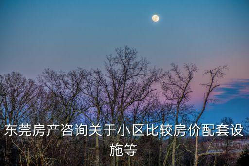 東莞房產咨詢關于小區比較房價配套設施等