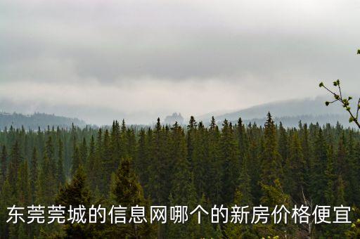 東莞橋頭新房出售信息，東莞莞城的信息網哪個的新房價格便宜