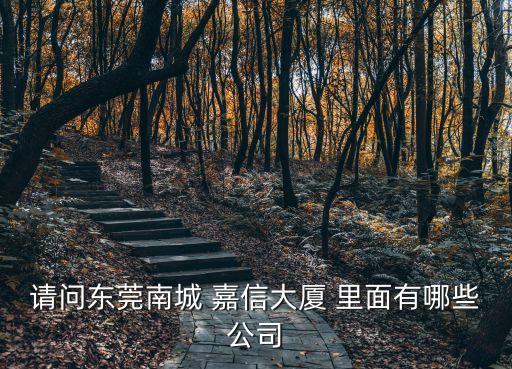 請問東莞南城 嘉信大廈 里面有哪些公司