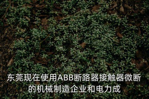東莞現(xiàn)在使用ABB斷路器接觸器微斷的機(jī)械制造企業(yè)和電力成