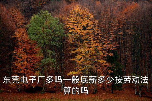 東莞電子廠多嗎一般底薪多少按勞動法算的嗎