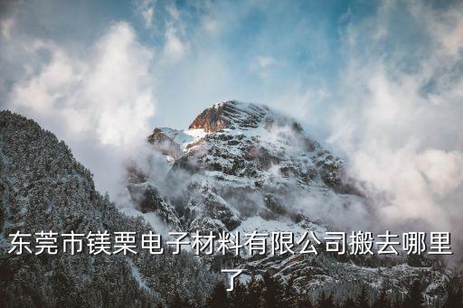 東莞市鎂栗電子材料有限公司搬去哪里了