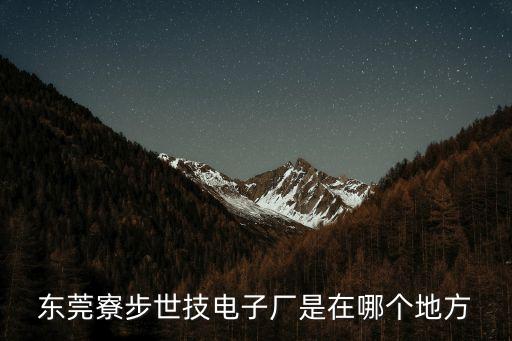 東莞寮步世技電子廠是在哪個地方