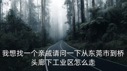 我想找一個親戚請問一下從東莞市到橋頭廊下工業區怎么走