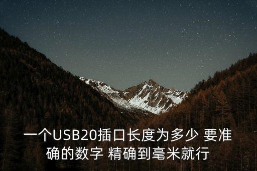 一個USB20插口長度為多少 要準確的數字 精確到毫米就行