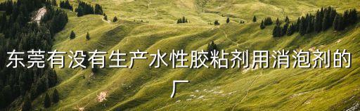 東莞有沒(méi)有生產(chǎn)水性膠粘劑用消泡劑的廠