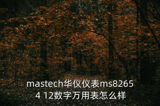 mastech華儀儀表ms8265 4 12數字萬用表怎么樣