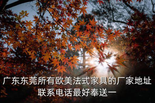 東莞大欣家具廠簡介，東莞有哪些大型家具廠啊