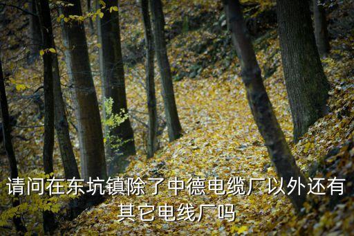 東莞東坑鎮附近的工廠，請問在東坑鎮除了中德電纜廠以外還有其它電線廠嗎