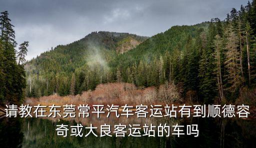 請(qǐng)教在東莞常平汽車客運(yùn)站有到順德容奇或大良客運(yùn)站的車嗎