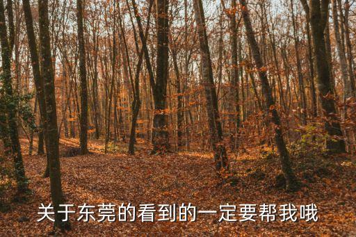 關于東莞的看到的一定要幫我哦