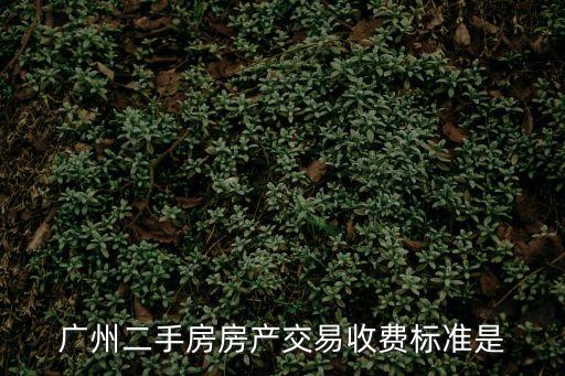廣州二手房房產交易收費標準是