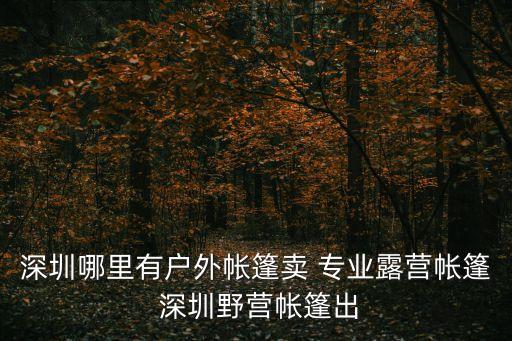 深圳哪里有賣戶外帳篷的，周末跟朋友一起去露營深圳哪里有賣戶外帳篷在哪里