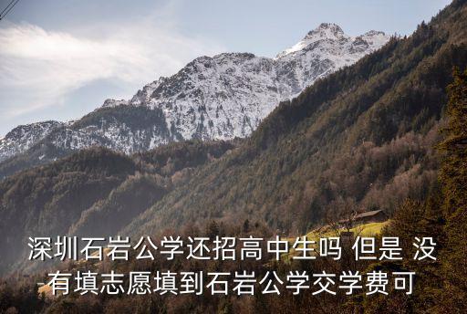 深圳石巖公學還招高中生嗎 但是 沒有填志愿填到石巖公學交學費可
