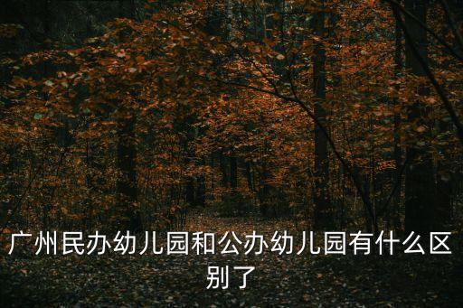 廣州民辦幼兒園和公辦幼兒園有什么區別了