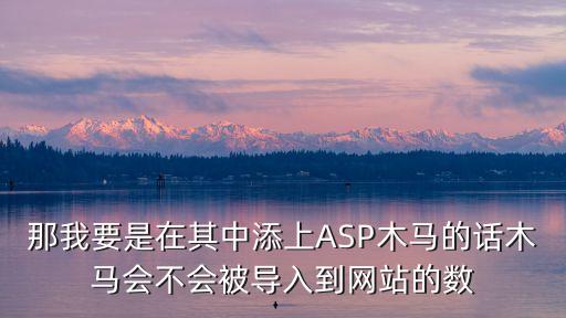 那我要是在其中添上ASP木馬的話木馬會不會被導入到網站的數