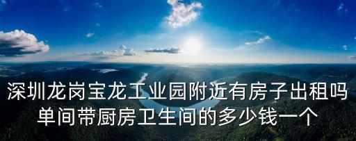 深圳龍崗寶龍工業園附近有房子出租嗎單間帶廚房衛生間的多少錢一個