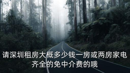 請深圳租房大概多少錢一房或兩房家電齊全的免中介費的哦