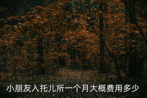 小朋友入托兒所一個月大概費用多少