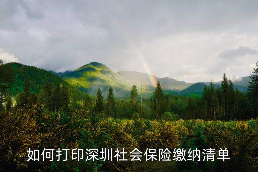 如何打印深圳社會保險繳納清單