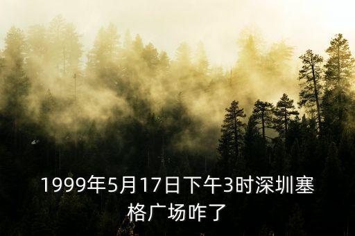 1999年5月17日下午3時深圳塞格廣場咋了