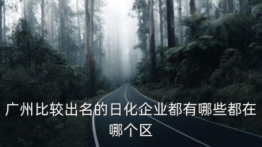 廣州比較出名的日化企業都有哪些都在哪個區
