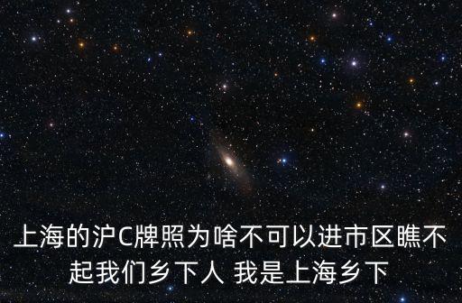 上海的滬C牌照為啥不可以進市區瞧不起我們鄉下人 我是上海鄉下