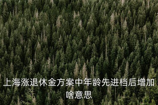 上海市漲養(yǎng)老金，上海漲退休金方案中年齡先進檔后增加啥意思